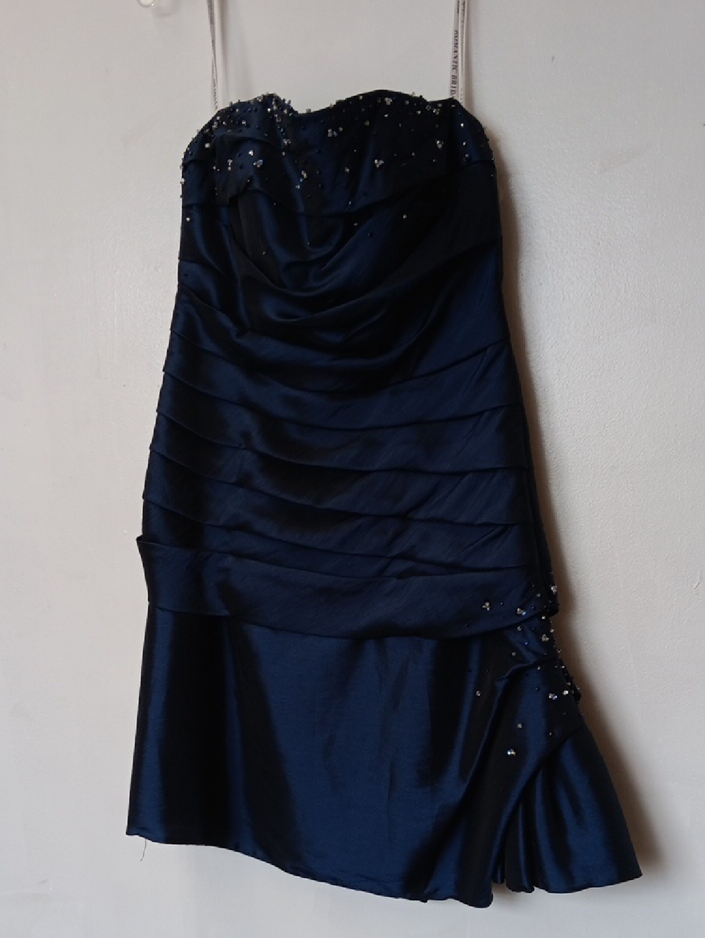 Vintage Beaded Navy Strapless Cocktail Dress